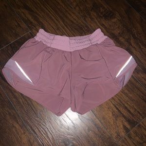 Rare pink lululemon hotty hot shorts